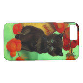 Van Gogh Zwart Kitten Rood Bloemen Case-Mate iPhone Case (Achterkant (Horizontaal))