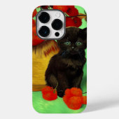 Van Gogh Zwart Kitten Rood Bloemen Case-Mate iPhone Case (Achterkant)