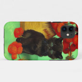 Van Gogh Zwart Kitten Rood Bloemen Case-Mate iPhone Case (Achterkant (horizontaal))