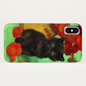 Van Gogh Zwart Kitten Rood Bloemen Case-Mate iPhone Case (Achterkant (horizontaal))
