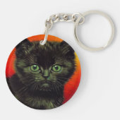 Van Gogh Zwart Kitten Sleutelhanger (Achterkant)
