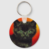 Van Gogh Zwart Kitten Sleutelhanger (Achterkant)