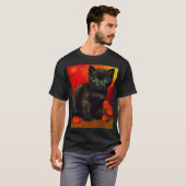 Van Gogh Zwart Kitten T-shirt (Voorkant volledig)