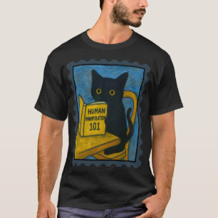 Van Gogh Zwarte Kat Leest Menselijke Manipulatie P T-shirt