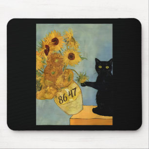 Van Gogh Zwarte Kat met Zonnebloemen 8647 Subtiele Muismat