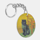 Van Gogh Zwarte Kat Sleutelhanger (Voorkant Links)