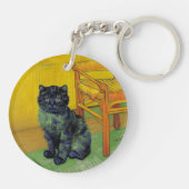 Van Gogh Zwarte Kat Sleutelhanger (Achterkant)