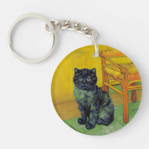 Van Gogh Zwarte Kat Sleutelhanger
