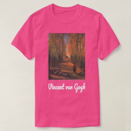 Van GoghAvenue of Poplars in Autumn Retro  T-shirt (Design voorkant)