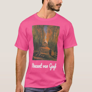 Van GoghAvenue of Poplars in Autumn Retro  T-shirt