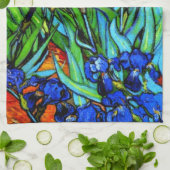 Van Gogh's beroemde schilderij, Irises, Theedoek (Gevouwen)