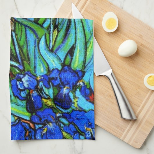 Van Gogh's beroemde schilderij, Irises, Theedoek (Quarter Fold)