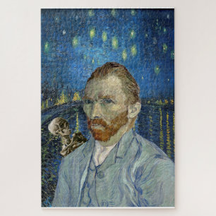 Van Goghs beroemde schilderij Skelet Portret Sterr Legpuzzel