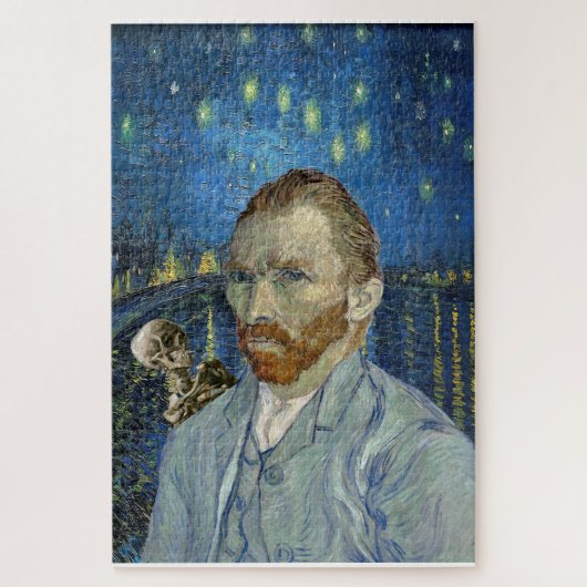 Van Goghs beroemde schilderij Skelet Portret Sterr Legpuzzel (Verticaal)