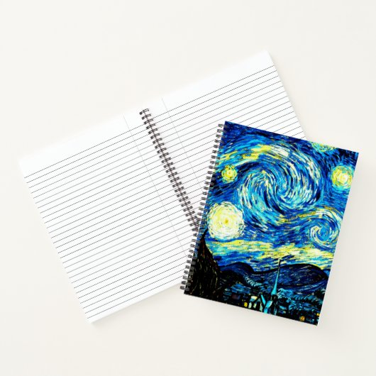 Van Gogh's beroemde schilderij, Sterrennacht, Notitieboek (Binnen)