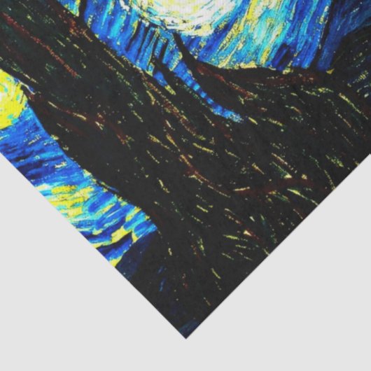 Van Gogh's beroemde schilderij, Sterrennacht, Tissuepapier (Detail)
