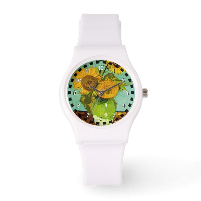 Van Gogh's beroemde schilderijen, zonnebloemen, Horloge (Voorkant)