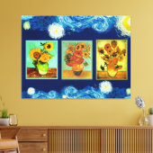 Van Gogh's beroemde zonnebloemen Canvas Afdruk (Insitu (Woonkamer))