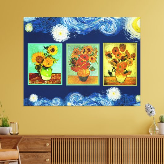 Van Gogh's beroemde zonnebloemen Canvas Afdruk (Insitu (Woonkamer))