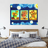 Van Gogh's beroemde zonnebloemen Canvas Afdruk (Insitu (Slaapkamer))