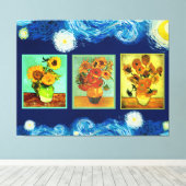 Van Gogh's beroemde zonnebloemen Canvas Afdruk (Insitu (Houten vloer))