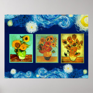 Van Gogh's beroemde zonnebloemen Poster