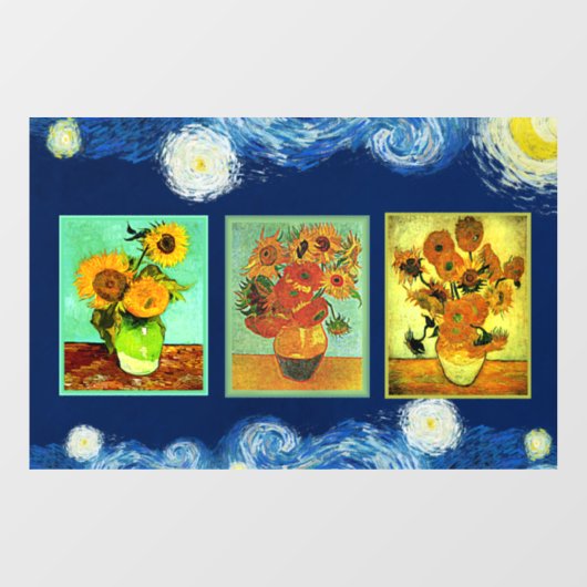Van Gogh's beroemde zonnebloemen Raamsticker (Vel)