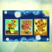 Van Gogh's beroemde zonnebloemen Raamsticker (Vel 3)