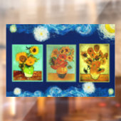 Van Gogh's beroemde zonnebloemen Raamsticker (Vel 2)