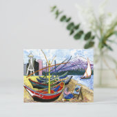 Van Gogh's Boats Briefkaart (Staand voorkant)