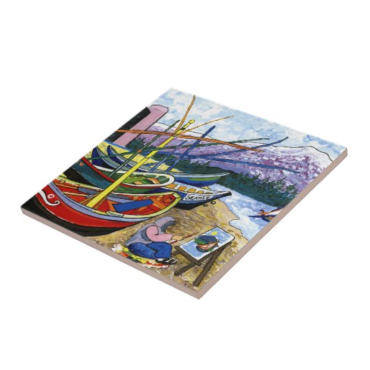 Van Gogh's Boats Tegeltje (Zijkant)