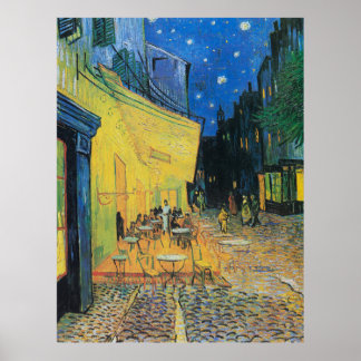 Van Gogh's Cafe Terrace bij nacht Poster