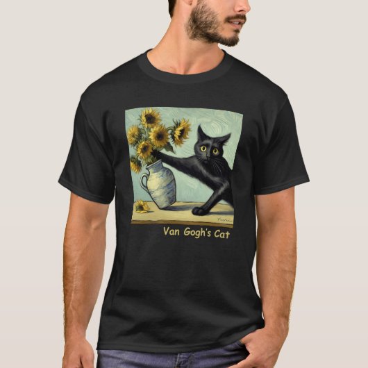 Van Goghs Cat  friends T-shirt (Voorkant)