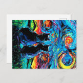 van Goghs Cats |Cat Lover Aankondigingskaart (Voorkant / Achterkant)