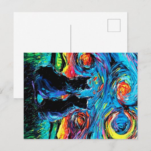 van Goghs Cats |Cat Lover Aankondigingskaart (Voorkant / Achterkant)