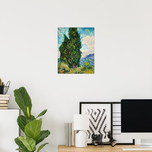 Van Gogh's Cypresses Poster (Thuiskantoor)