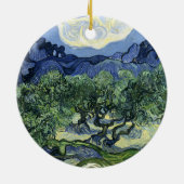 Van Gogh's De olijfbomen landschapsschilderij Keramisch Ornament (Achterkant)