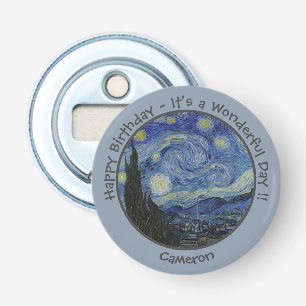 Van Gogh's De Sterrennacht Party Items Collectie Button Flesopener