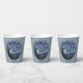 Van Gogh's De Sterrennacht Party Items Collectie Papieren Bekers