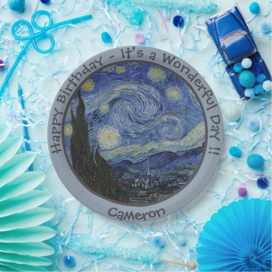 Van Gogh's De Sterrennacht Party Items Collectie Papieren Bordje (Feest)