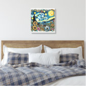 Van Gogh's Dreamscape Canvas kunstmuur (Insitu (Slaapkamer))