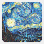 Van Gogh's famous painting, Starry Night Vierkante Sticker (Voorkant)