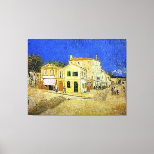 van Gogh's Gele House (Vincent's house in Arles) Canvas Afdruk (Voorkant)