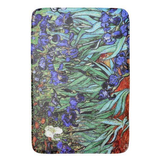 Van Goghs Irise Flowers Floral Garden Bath Mat (Voorkant Verticaal)