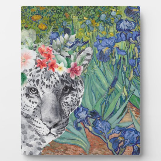 Van Gogh's Irises en Fancy Leopard Fotoplaat (Voorkant)