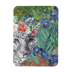 Van Gogh's Irises en Fancy Leopard Magneet