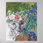 Van Gogh's Irises en Fancy Leopard Poster (Voorkant)
