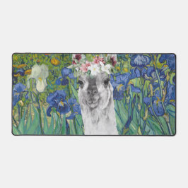 Van Gogh's Irises en Fancy Llama Bureaumat