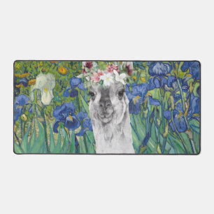 Van Gogh's Irises en Fancy Llama Bureaumat