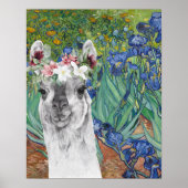 Van Gogh's Irises en Fancy Llama Poster (Voorkant)
